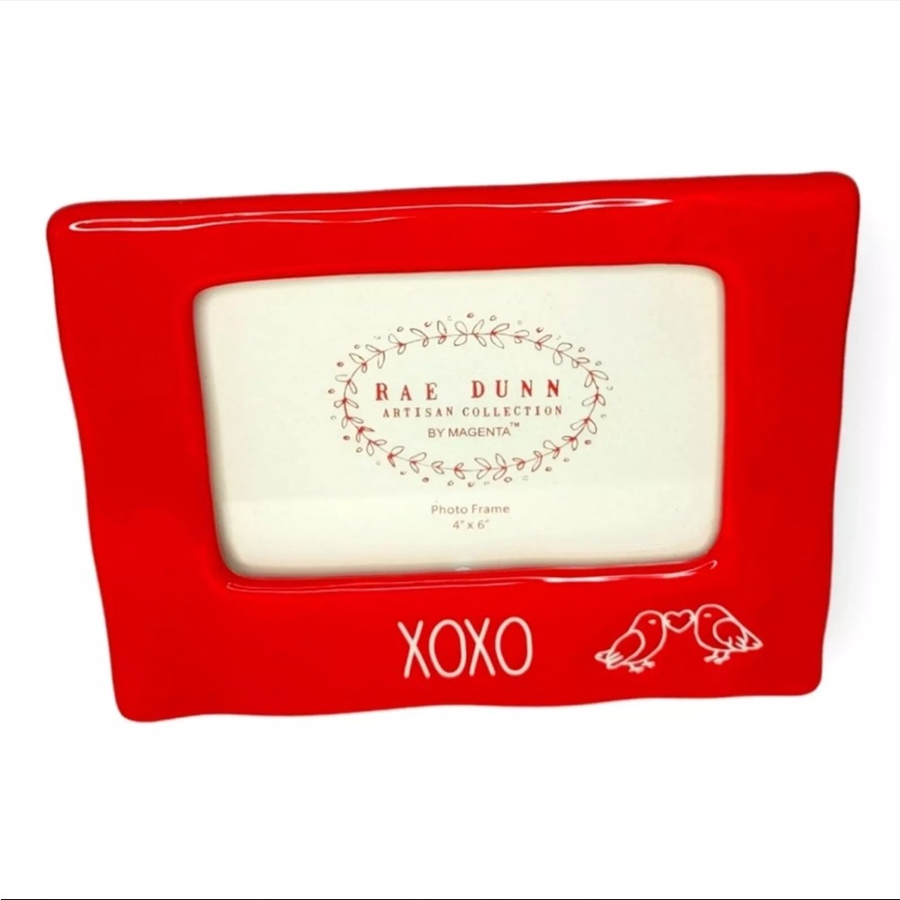 Rae Dunn Red XOXO Photo Frame Love Birds Valentine's Day Photo Picture